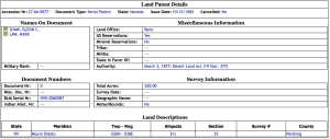 Glenn Shaw, Marx Law Land Patent 27-66-0077 Details