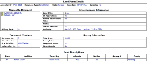 Leslie Matheson, Jay Farmer Land Patent 27-67-0068 Details