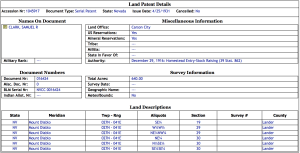 Samuel R Clark Land Patent 1045917 Details